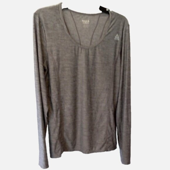 Reebok Women’s T-Shirt Sz XL Gray Long Sleeve Athletic Pullover Top Work-Out Top - Picture 1 of 11